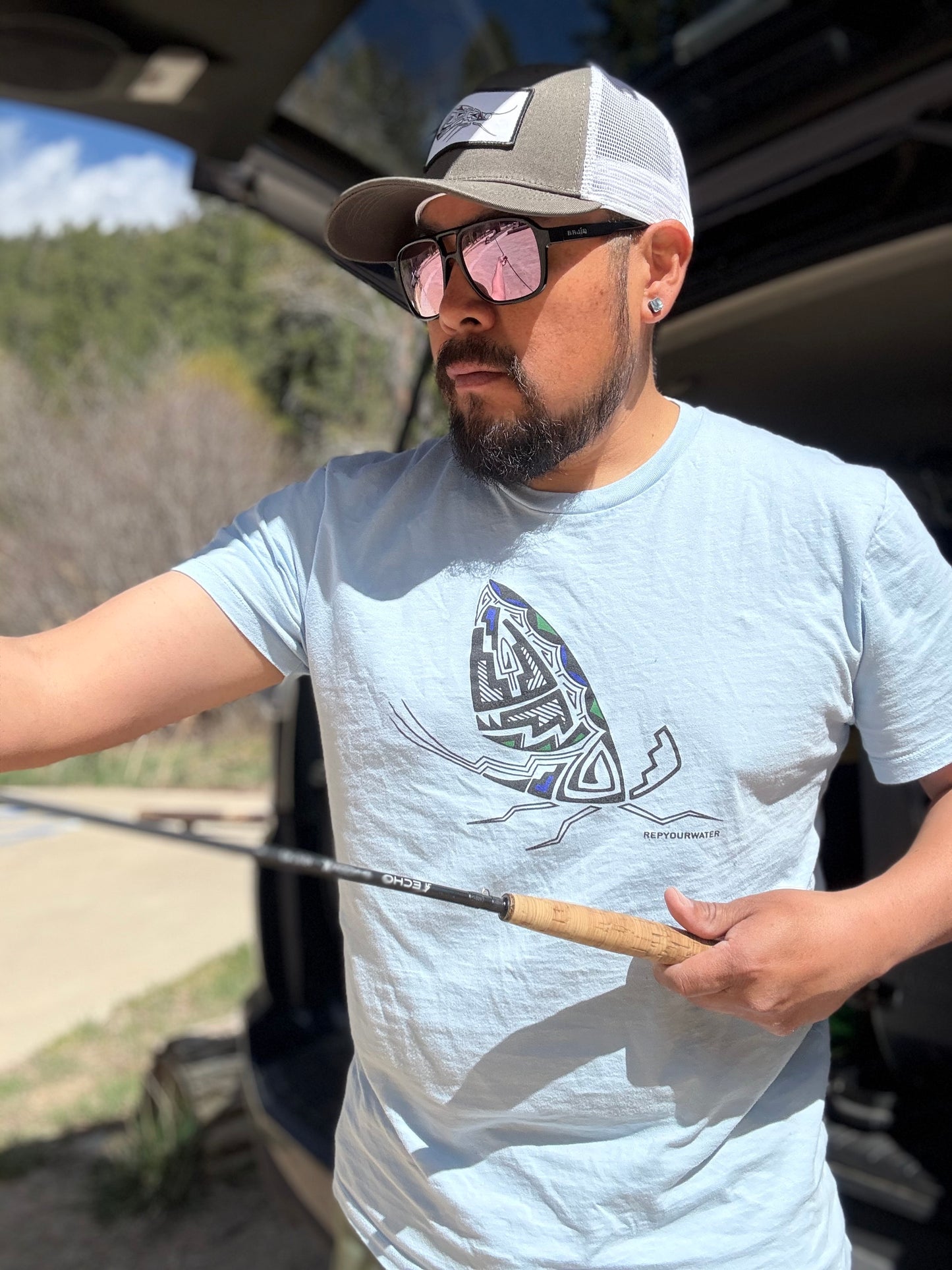 Pueblo Pottery Mayfly Tee - Rep Your Water Collab Series