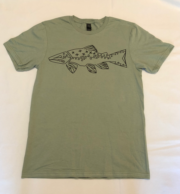 Fishing T-Shirt Tommi-Fly Brown Trout Khaki